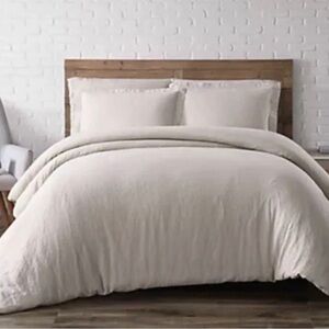 Brooklyn Loom 100% Flax Linen NATURAL -DUVET SET 3 Pc -King Size 🔥🔥
